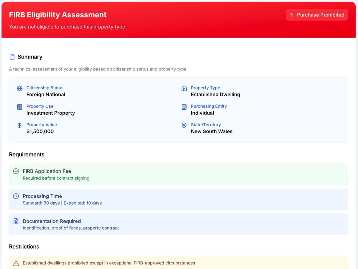 Eligibility check result showing approval